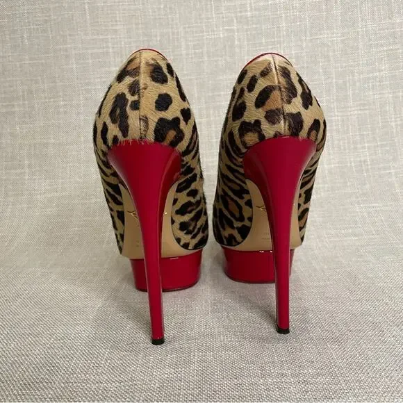 Charlotte Olympia Polly Leopard Calf Hair Pumps - Picture 9 of 14